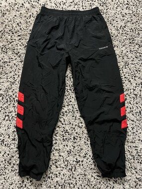 adidas Tironti Wind Pants Joggers Black Cuff Ankle Mesh Lined Men’s Medium